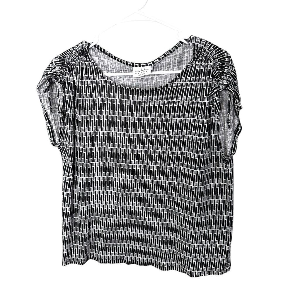 Nicole Miller New York Black & White Linen Top – Fits M